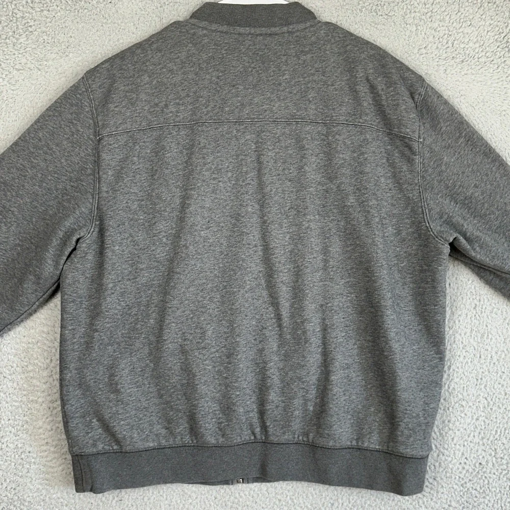 L.L. Bean Jacket Mens Large Grey Flannel Lined Bomber Traditional Fit Full Zip